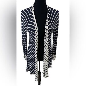 Splendid  Womens Open Cardigan Size Medium Blue Striped Long Sleeve Top